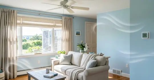 A bright, comfy living room of a Cape Cod home